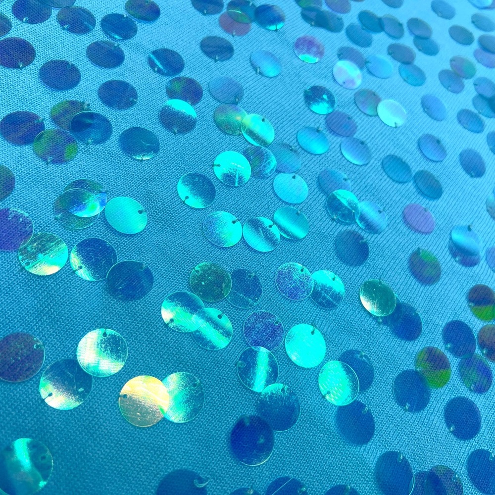 Vintage sequin baby blue top - Picture 3 of 3